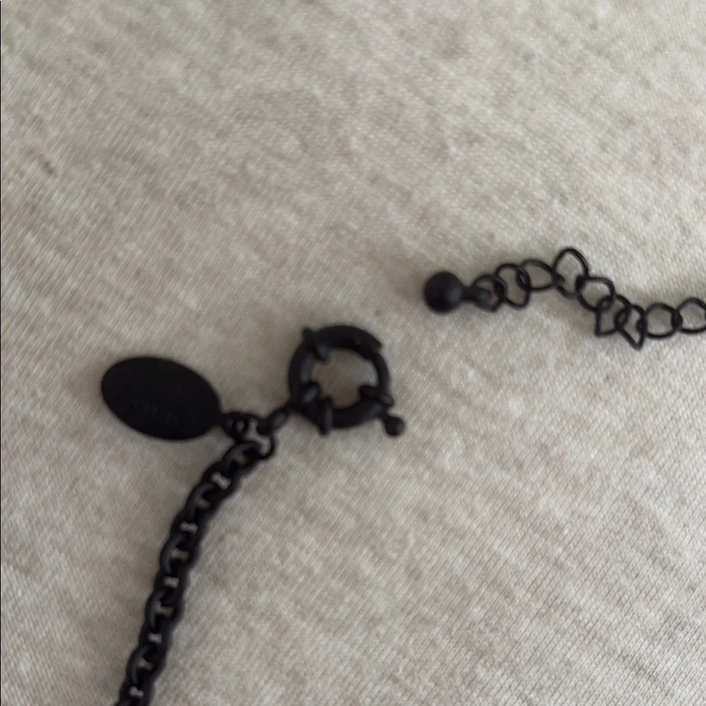 Spring Street Black Statement Necklace with Intricate Design - Picture 2 of 3